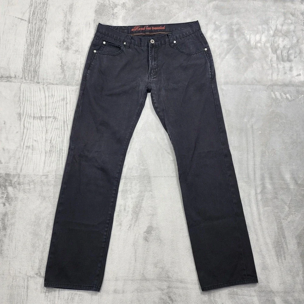 Road Less Traveled Jeans Mens 33‎ Black Regular Fit Straight Leg Denim Casual